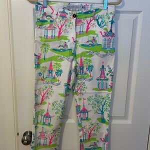 Gretchen Scott Design Cotton Jeans Asian Motif Medium